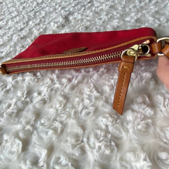 Dooney & Bourke Canvas Leather Red Wristlet - Picture 8 of 9
